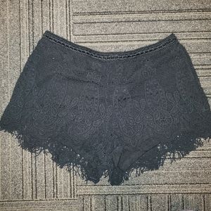 Black lace shorts